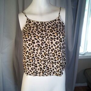 Leopard Print Spaghetti Strap Top
